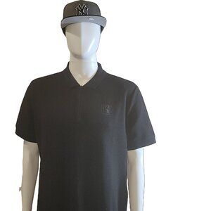 Karl Lagerfeld Men's Collared 1/4 Zip Chest Logo Pullover Polo. SIze L ( NWT)